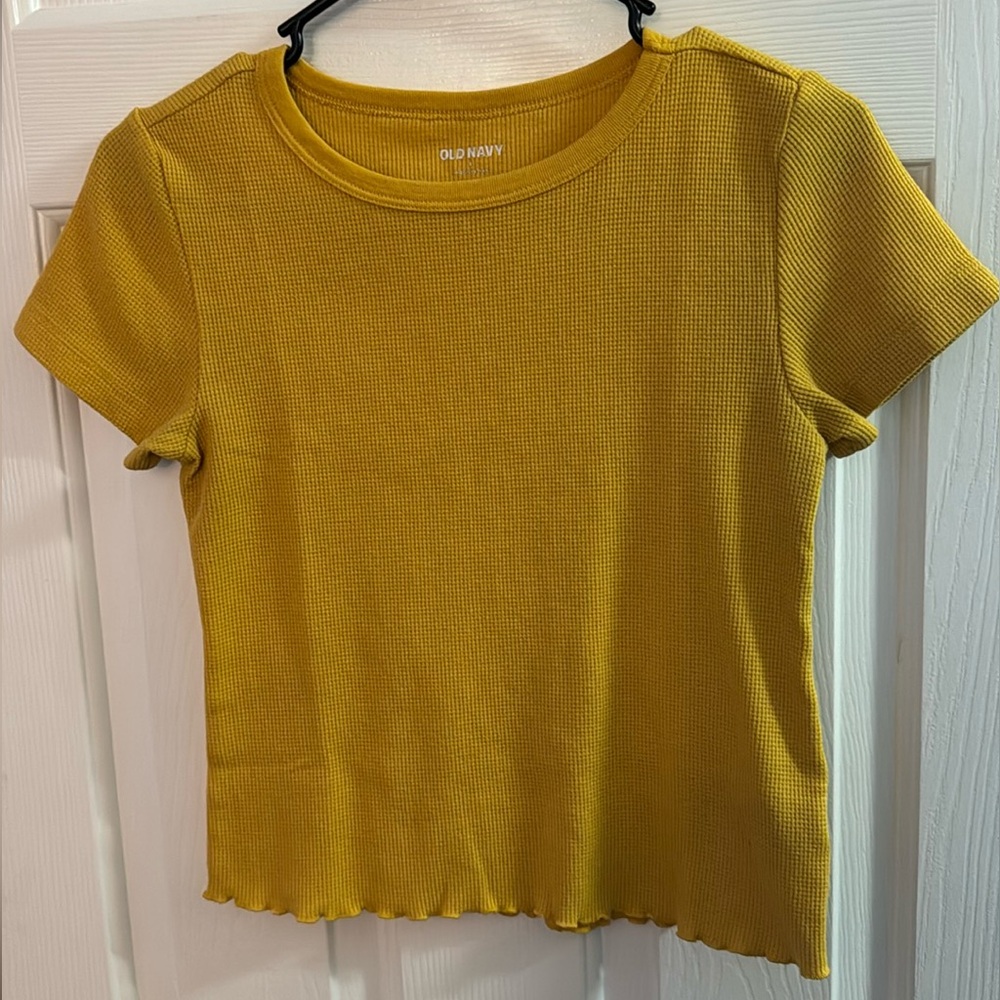 Old Navy Yellow Waffle Knit Shirt - Size S